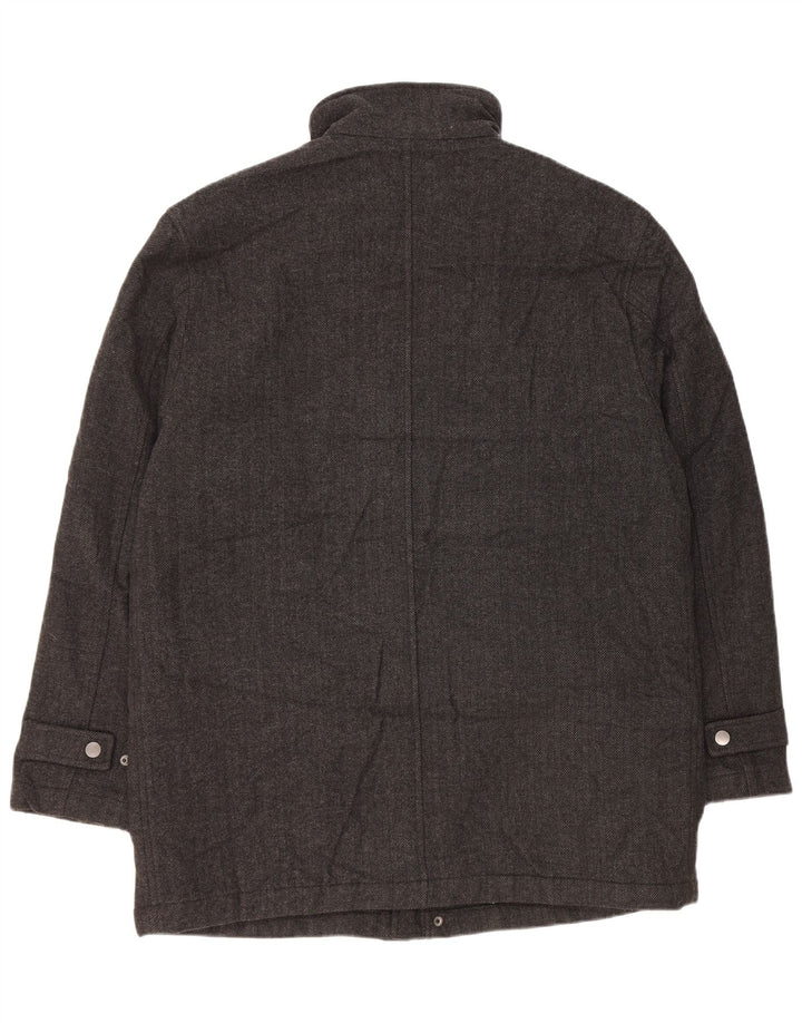 Cappotto giacca a vento da uomo John Lewis UK 42 XL Lana a spina di pesce grigia