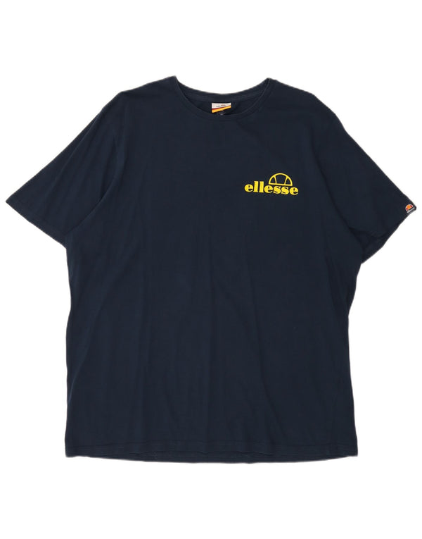 T-shirt grafica da uomo ELLESSE Top 2XL cotone blu navy