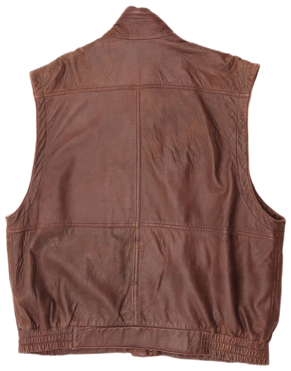 Gilet in pelle da uomo Forster EU 60 5XL Marrone