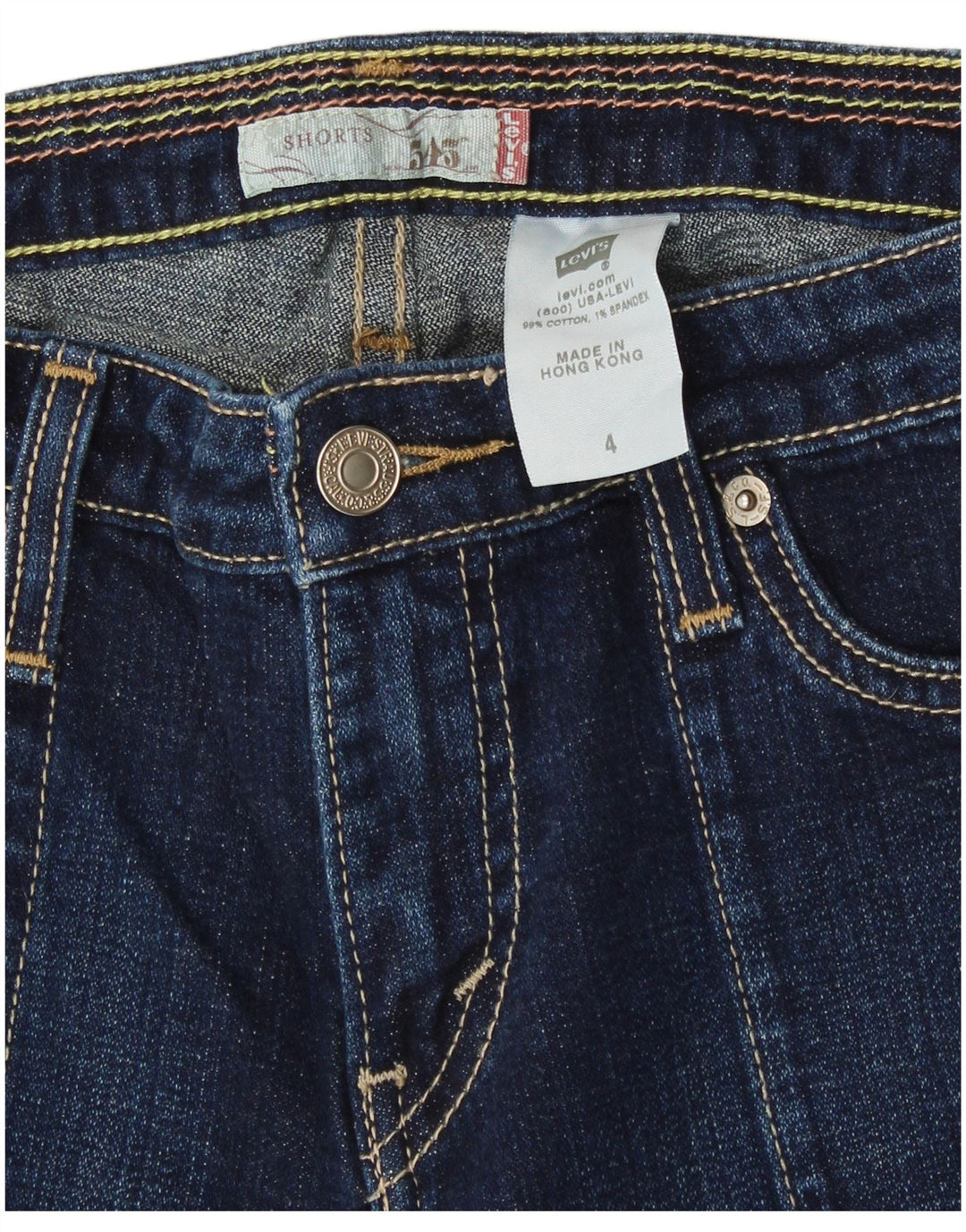 Pantaloncini di jeans Levi's 545 da donna US 4 Small W28 Cotone blu navy
