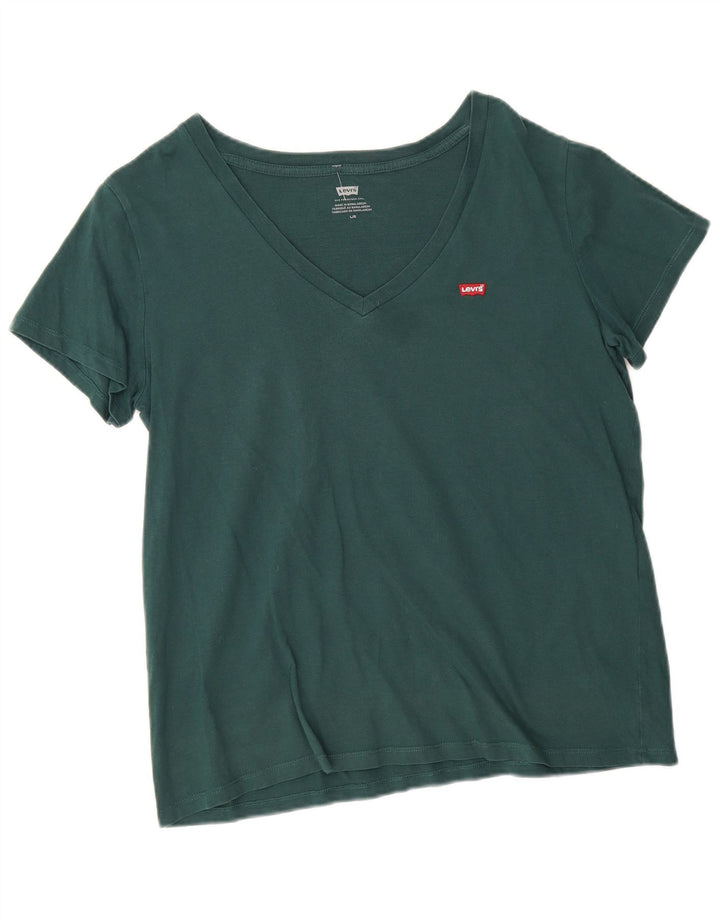 T-shirt da donna Levi's Top UK 16 grande cotone verde