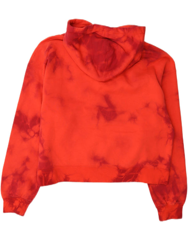 Felpa con cappuccio vestibilità ampia Jordan da donna UK 10 Small Red Tie Dye Cotton