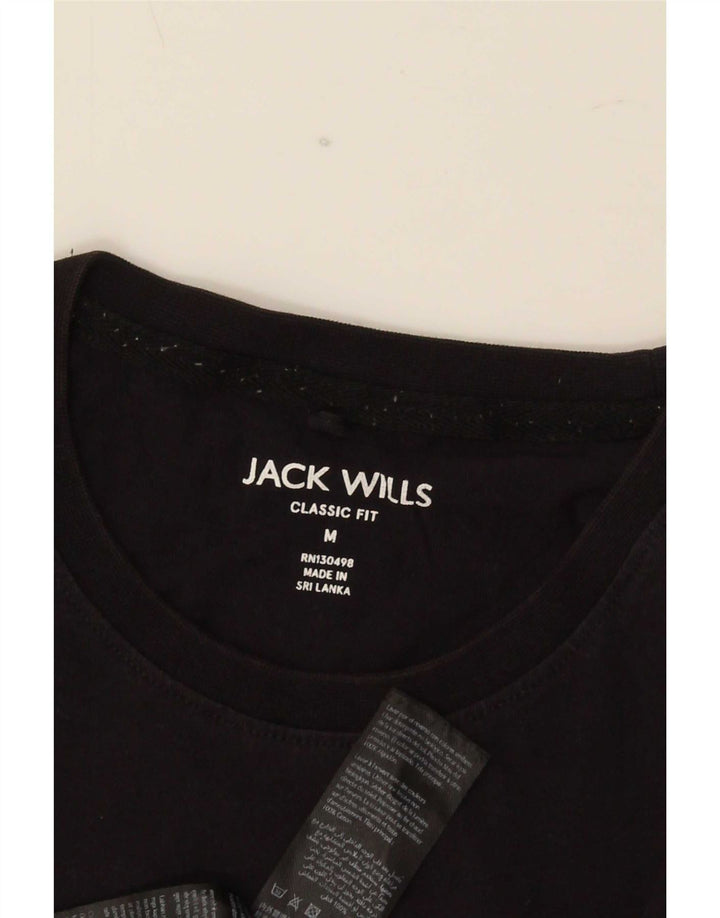 T-shirt grafica da uomo con vestibilità classica Jack Wills Top in cotone nero medio