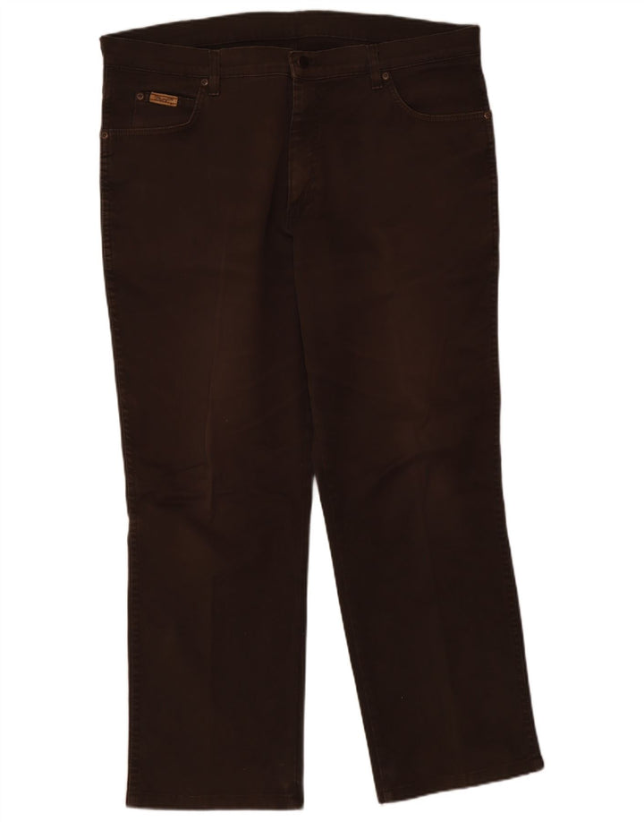 Jeans dritti da uomo Wrangler Texas W38 L32 in cotone marrone