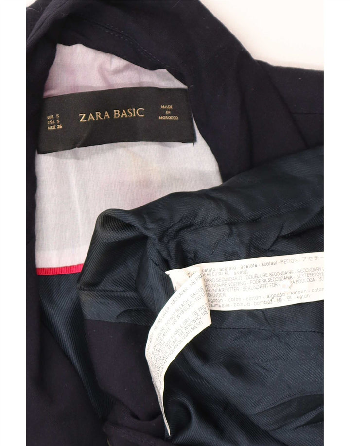 Giacca blazer da donna a 1 bottone Zara UK 10 piccola acetato blu navy