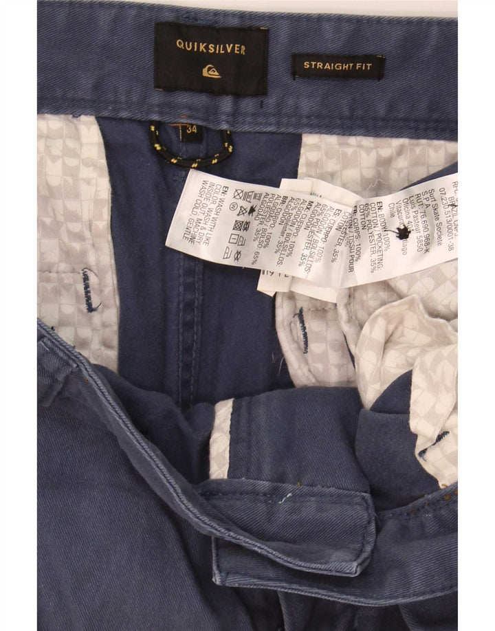 Pantaloncini chino da uomo Quiksilver W34 Large in cotone blu