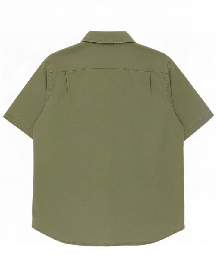 Camicia a maniche corte da uomo Wrangler in cotone verde medio