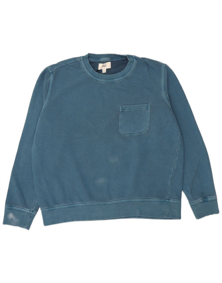 Felpa da uomo Marks & Spencer maglione XL cotone blu