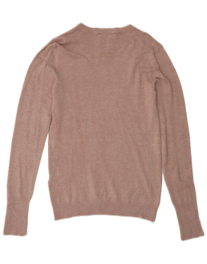 Maglione Zara da donna con scollo a barca UK 12 Viscosa rosa medio