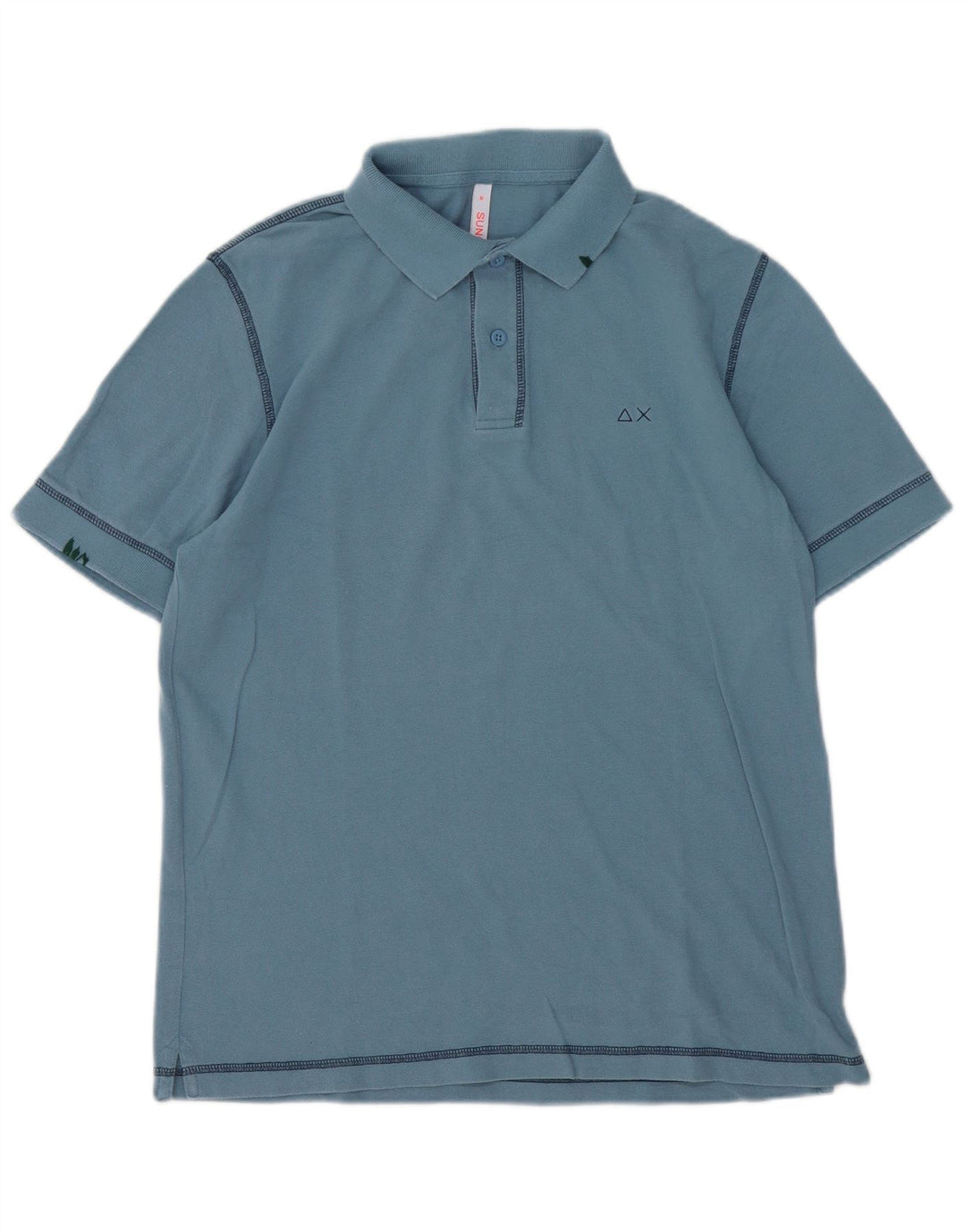 Polo da uomo Sun68 in cotone blu medio
