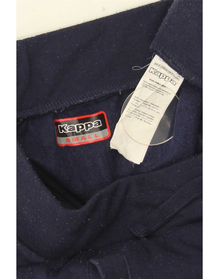 Pantaloni da tuta con grafica Kappa da uomo, pantaloni da jogging, piccoli, in poliestere blu navy