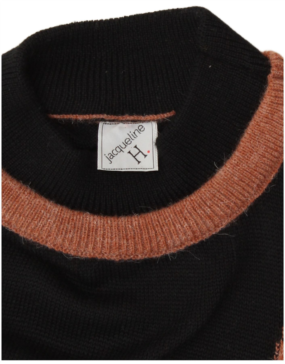 Maglione maglione vintage da donna con collo dolcevita EU 40 medio nero retrò