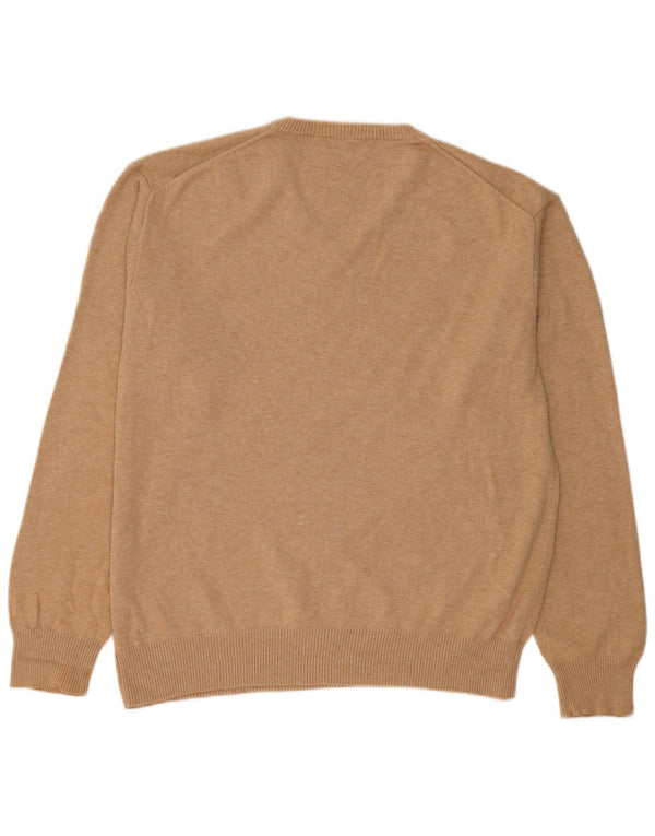GANT Maglione da uomo con scollo a V XL in cotone beige