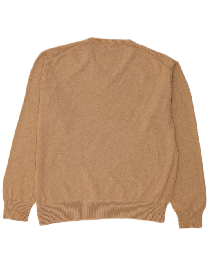 GANT Maglione da uomo con scollo a V XL in cotone beige