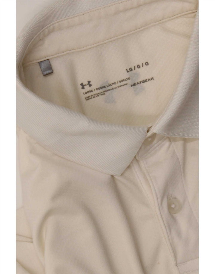 Polo Under Armour da uomo Heat Gear Large bianca