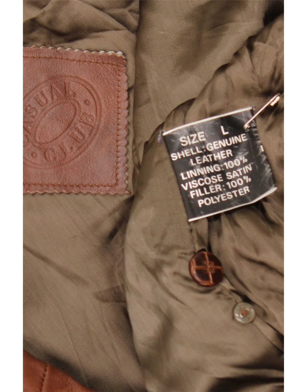 Giacca in pelle vintage da uomo UK 40 grande marrone