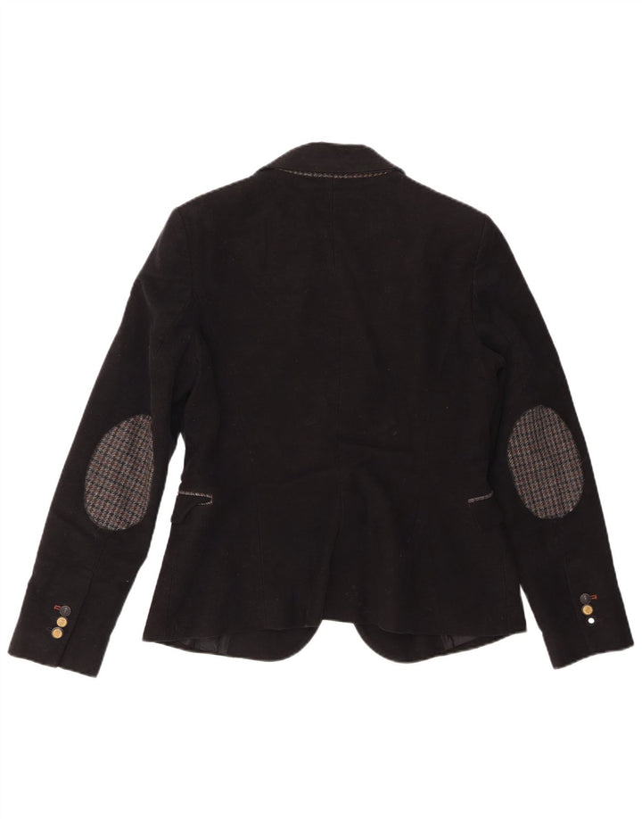 Giacca blazer a 1 bottone da donna Zara UK 14 grande cotone nero