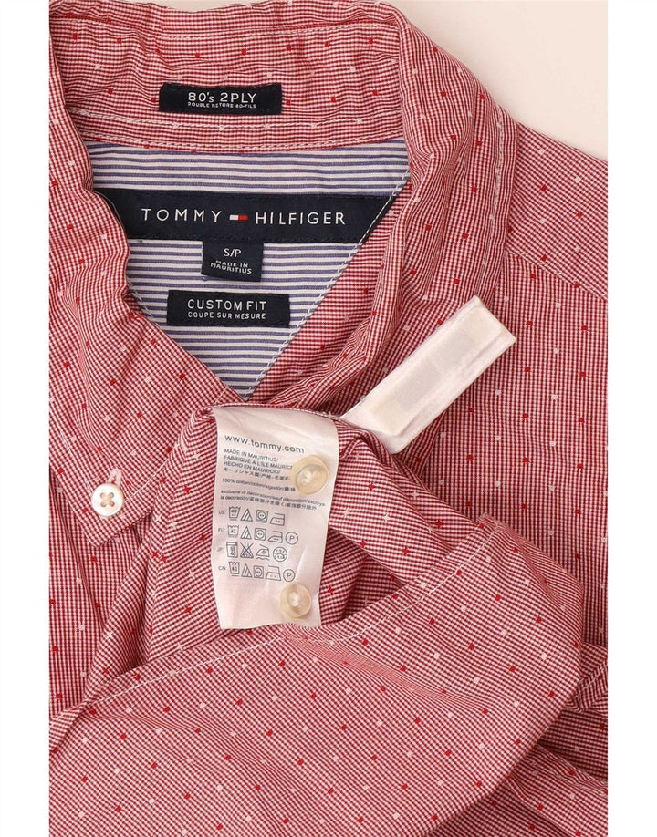 Camicia personalizzata da uomo Tommy Hilfiger piccola in cotone maculato rosso