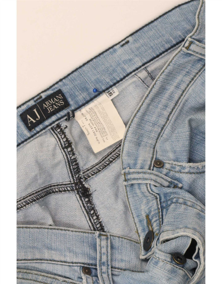 Jeans dritti con grafica da uomo Armani W36 L33 in cotone blu