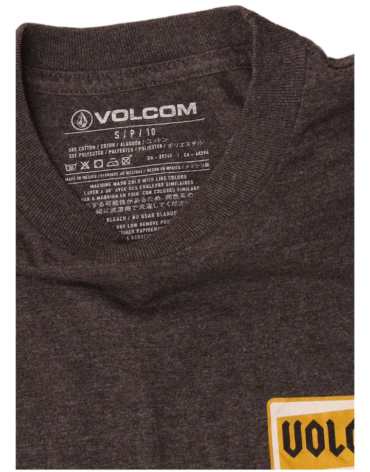 T-shirt grafica da uomo Volcom a maniche lunghe piccola in cotone grigio