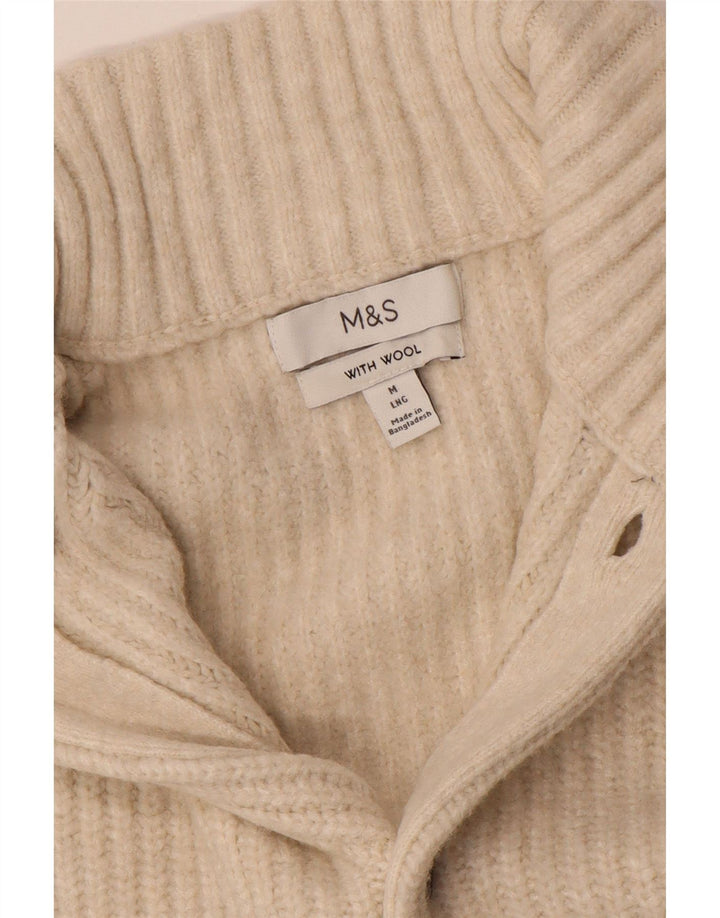 Maglione cardigan da uomo Marks & Spencer in lana beige medio