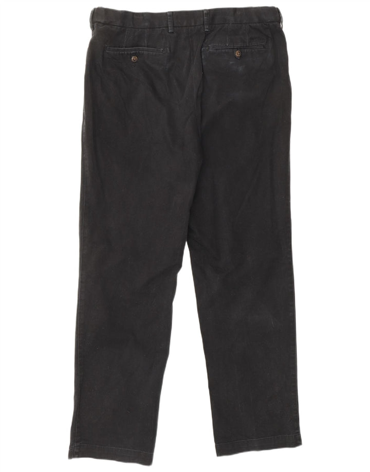 MARKS & SPENCER Pantaloni chino affusolati Harbour blu da uomo W36 L33 neri