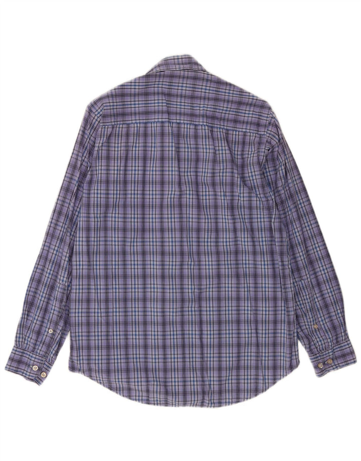 Camicia da uomo Marlboro Classics in cotone a quadri piccoli blu
