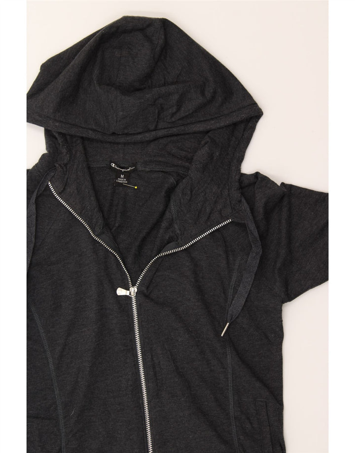 CHAMPION Womens Zip Hoodie Sweater UK 14 Medium Grey Cotton Vintage Champion and Second-Hand Champion from Messina Hembry 
