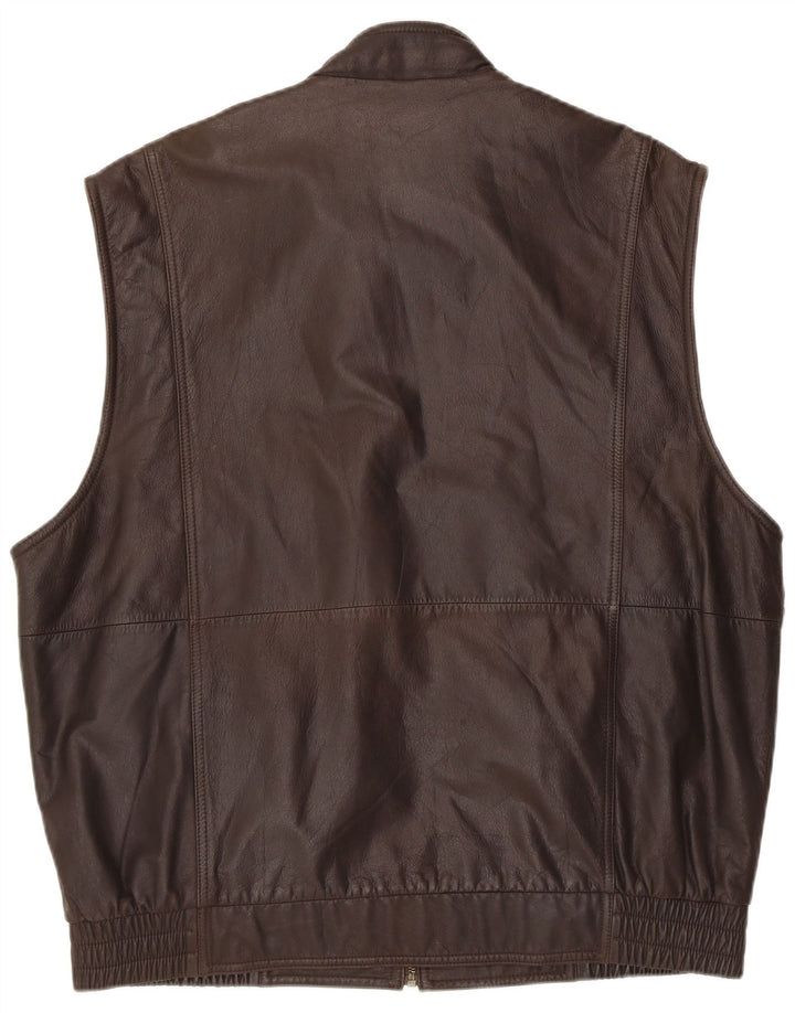 Gilet classico da uomo in pelle David Moore EU 56 3XL Pelle marrone