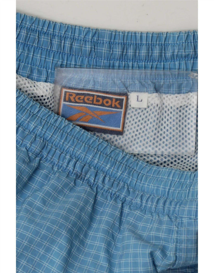 Pantaloncini sportivi Reebok da uomo, grandi quadri blu