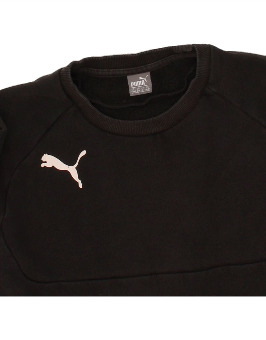 PUMA Boys Sweatshirt Jumper 15-16 Years 2XL Black Cotton Vintage Puma and Second-Hand Puma from Messina Hembry 
