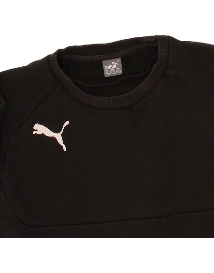 PUMA Boys Sweatshirt Jumper 15-16 Years 2XL Black Cotton Vintage Puma and Second-Hand Puma from Messina Hembry 
