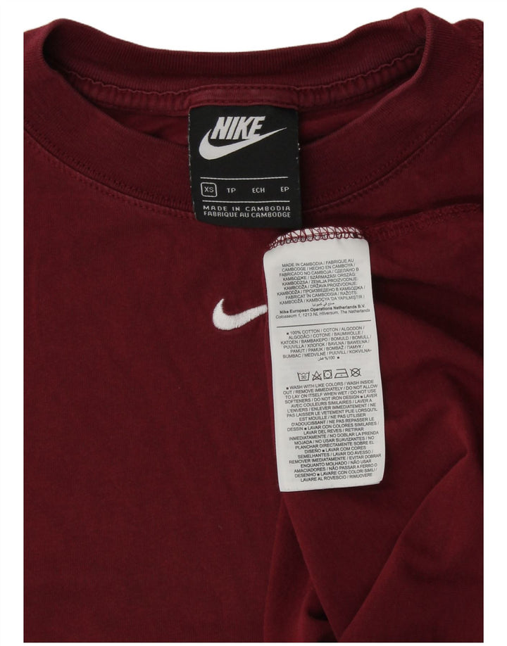 T-shirt da donna NIKE Top UK 6 XS Borgogna cotone