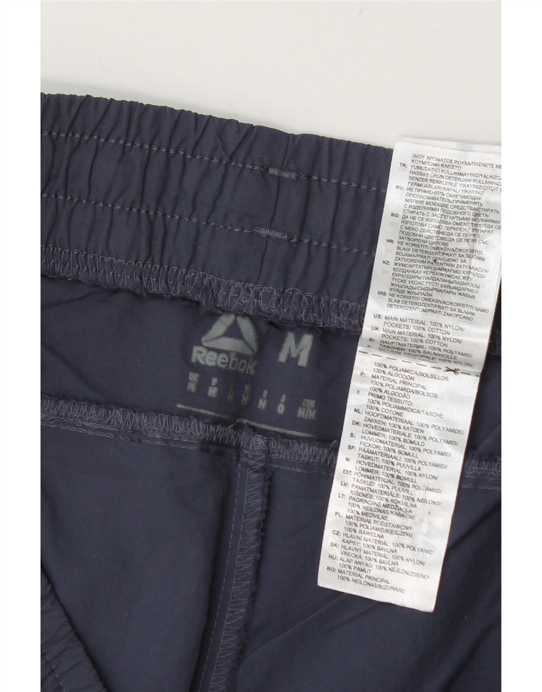 Pantaloncini sportivi Reebok da uomo, nylon color block medio blu navy