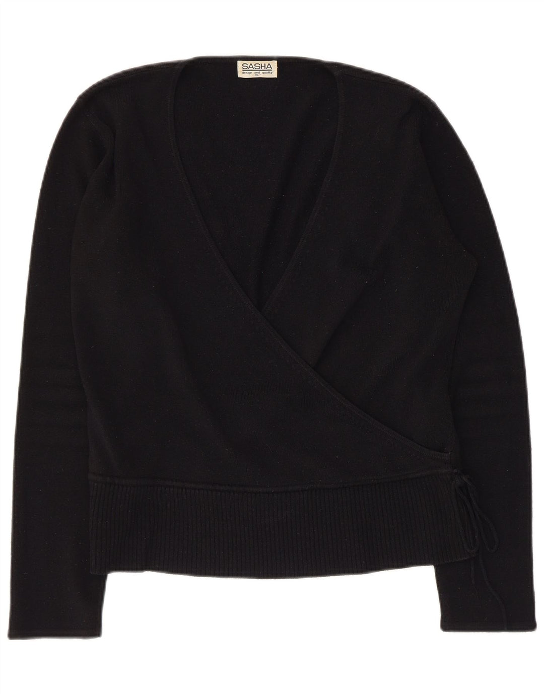 Maglione da donna con scollo a V Sasha UK 18 XL Acrilico nero