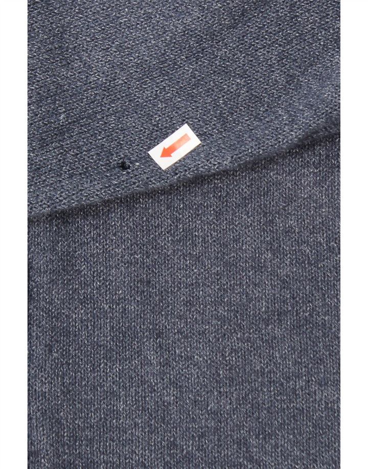 DIESEL Womens Zip Hoodie Sweater UK 12 Medium Blue Colourblock