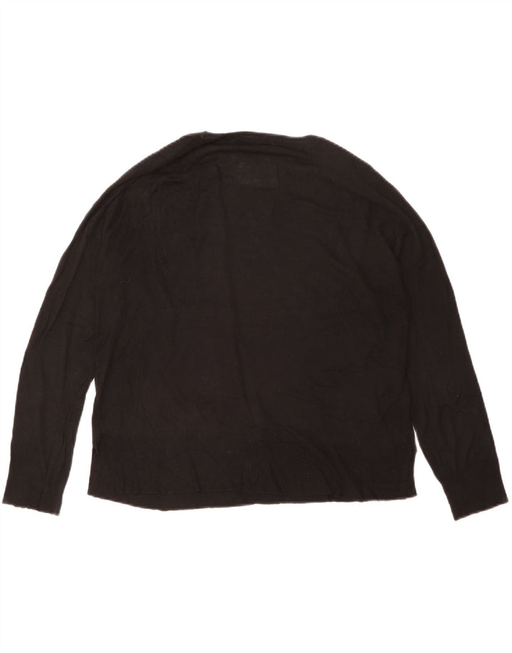 Maglione girocollo oversize da donna Zara UK 10 piccolo in viscosa nera