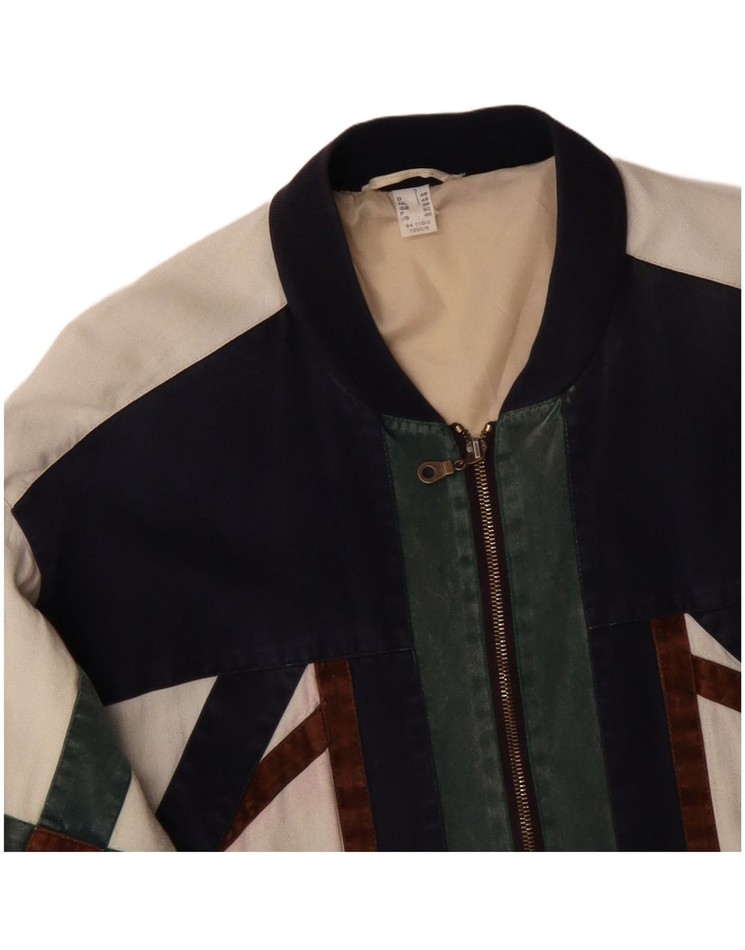 Giubbotto bomber da uomo vestibilità ampia VINTAGE UK 36 Small Off White Colourblock