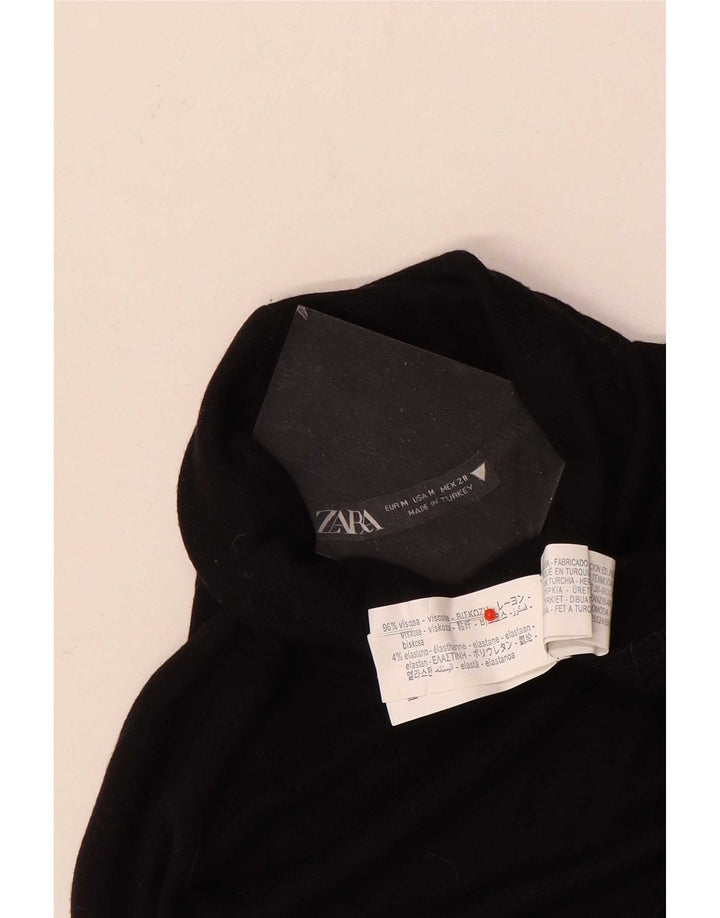 Top Zara da donna a maniche lunghe UK 12 viscosa nera media
