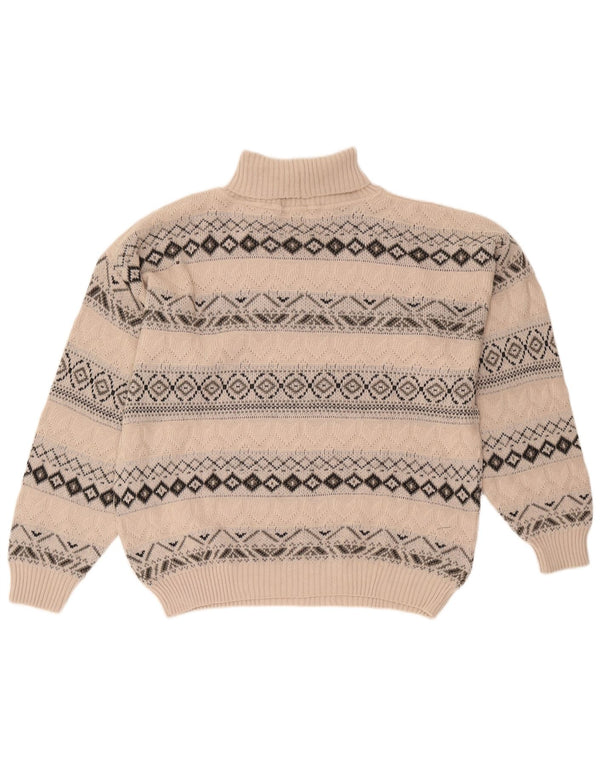 Maglione maglione collo alto da uomo Starter XL Lana geometrica beige