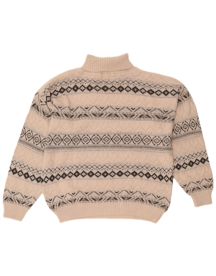 Maglione maglione collo alto da uomo Starter XL Lana geometrica beige