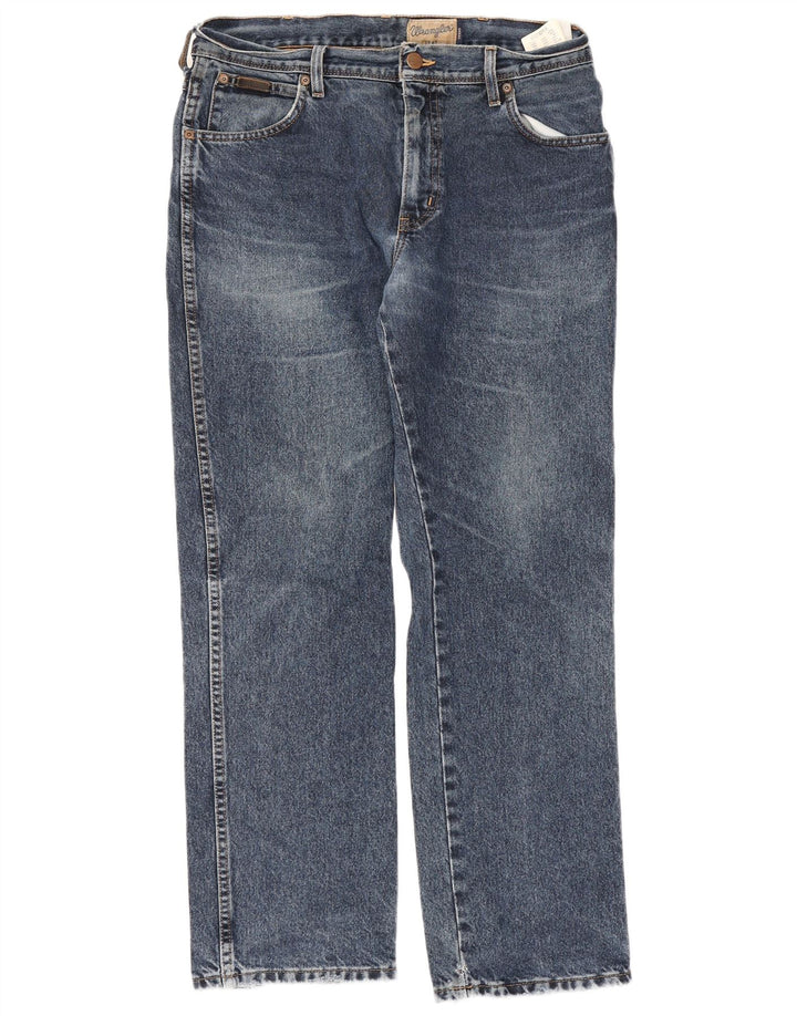 Jeans dritti da uomo Wrangler Texas W34 L30 cotone blu