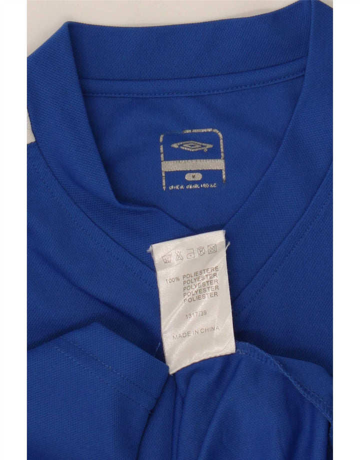Top Umbro da uomo a maniche lunghe in poliestere color block blu medio