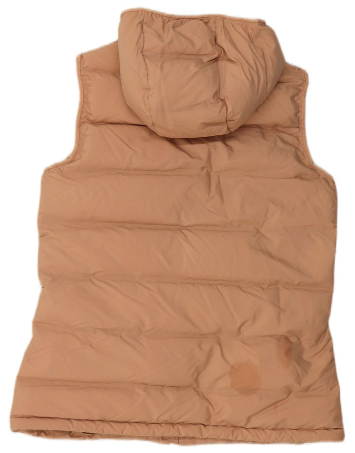 Gilet imbottito con cappuccio da donna Adidas UK 12/14 Poliestere beige medio