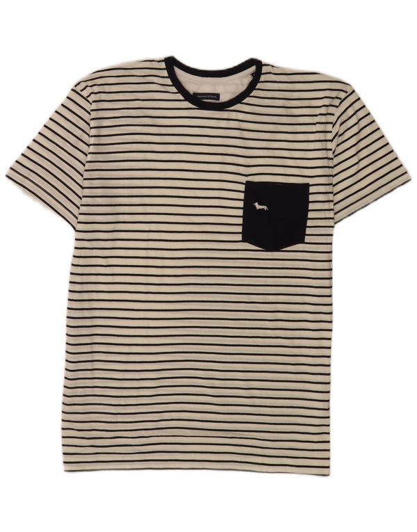 T-shirt da uomo Harmont & Blaine vestibilità stretta Top XL cotone a righe bianche