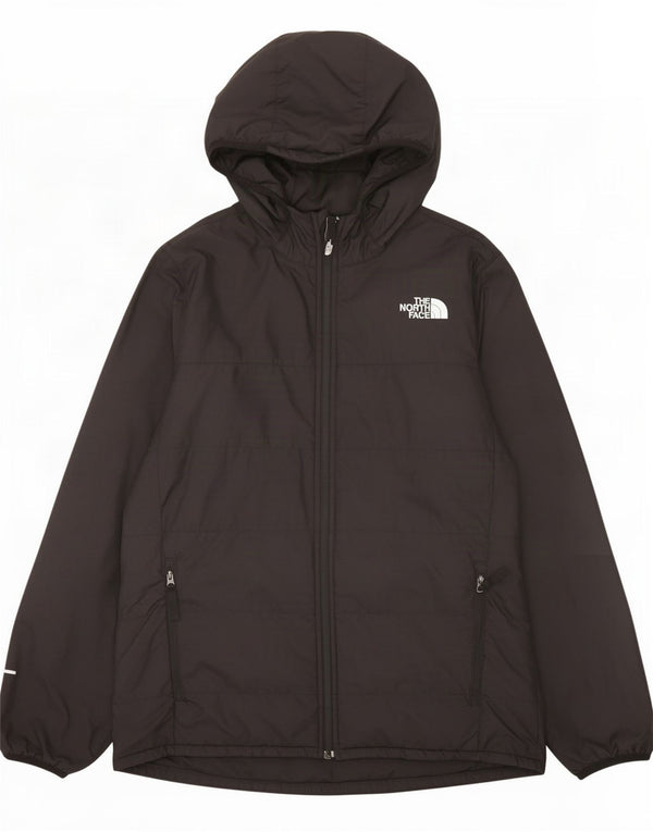 The North Face Boys Hooded Padded Jacket 14-15 Years XL Black Polyester
