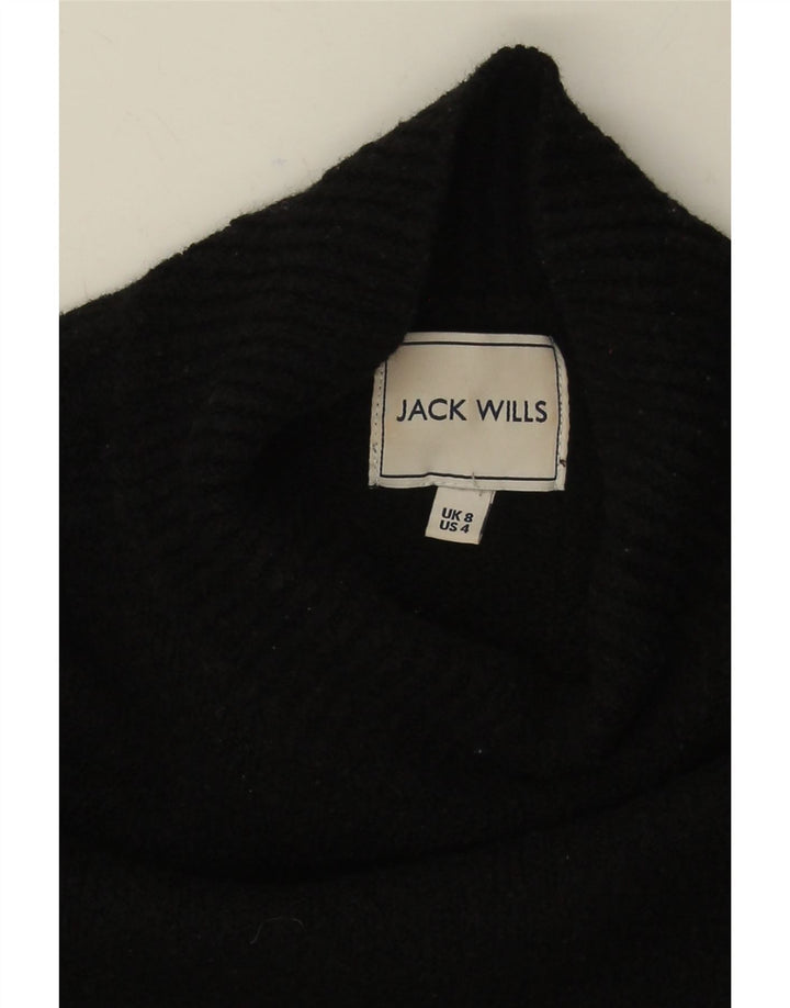 Maglione maglione oversize con collo dolcevita da donna Jack Wills UK 8 piccolo nero
