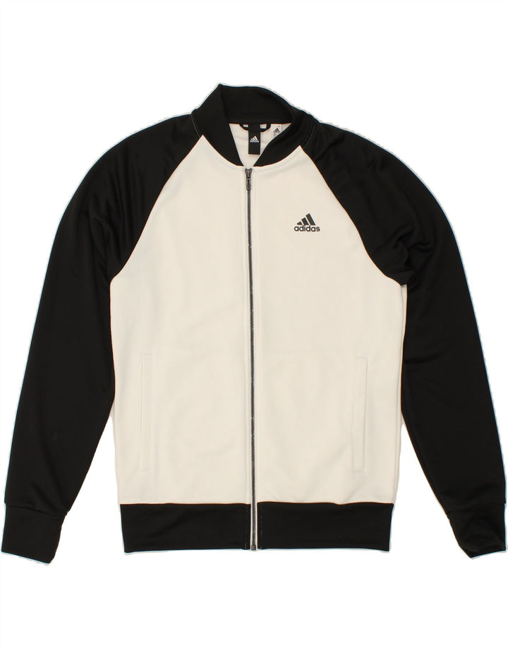 ADIDAS Mens Tracksuit Top Jacket UK 38/40 Medium White Colourblock Vintage Adidas and Second-Hand Adidas from Messina Hembry 