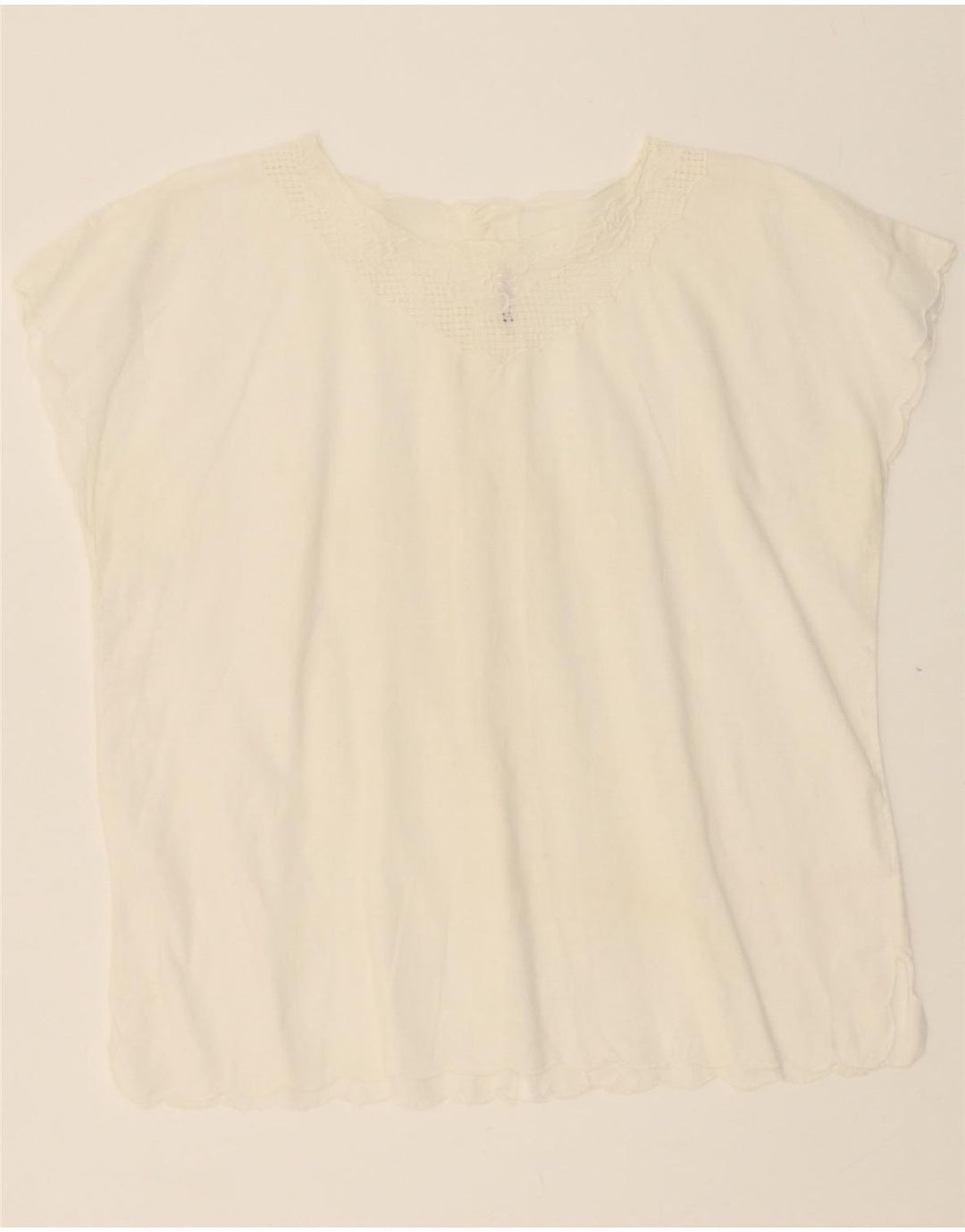 VINTAGE Womens Blouse Top IT 44 Medium White Vintage Vintage and Second-Hand Vintage from Messina Hembry 