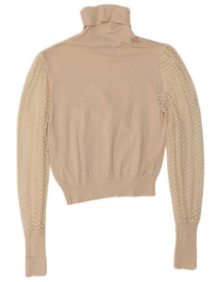 Maglione corto da donna Zara con collo alto, UK 8 piccolo, beige